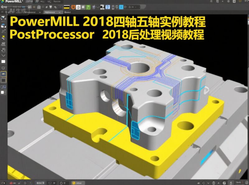 powermill2018四軸五軸實例教程 PostProcessor 2018后處理視頻教程-機械資源網