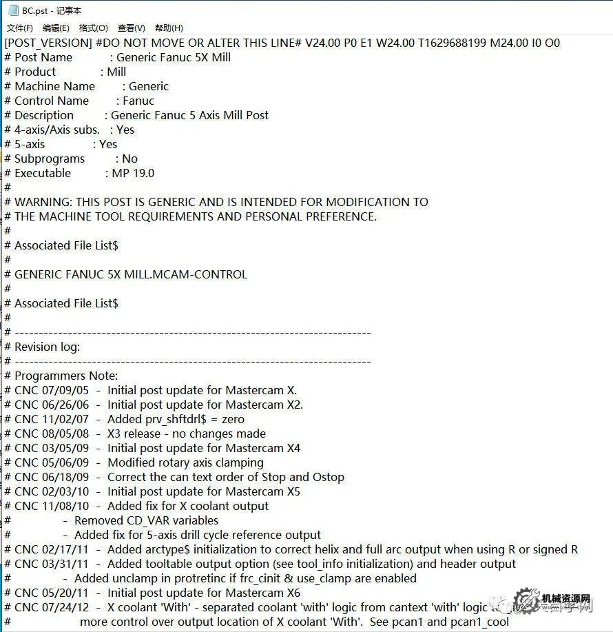 圖片[4]-Mastercam2021-2024發那科3+2五軸BC軸坐標轉換后處理-機械資源網