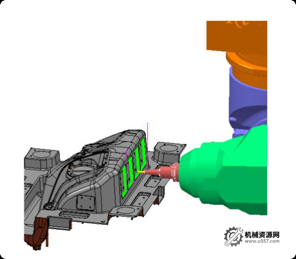 powermill 五軸教程:五軸機床結構示意圖(汽車模具加工適配)