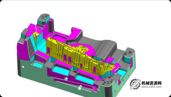 powermill 汽車模具教程：車燈后模五軸開大粗刀路軌跡