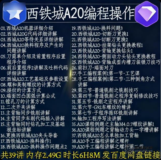 西鐵城 A20 手工編程及操作教程_工廠現(xiàn)場(chǎng)實(shí)操實(shí)錄自學(xué)視頻-機(jī)械資源網(wǎng)